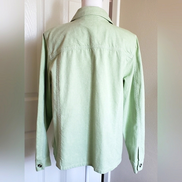 SUSAN GRAVER DENIM JACKET SZ L LIGHT GREEN - Picture 2 of 8